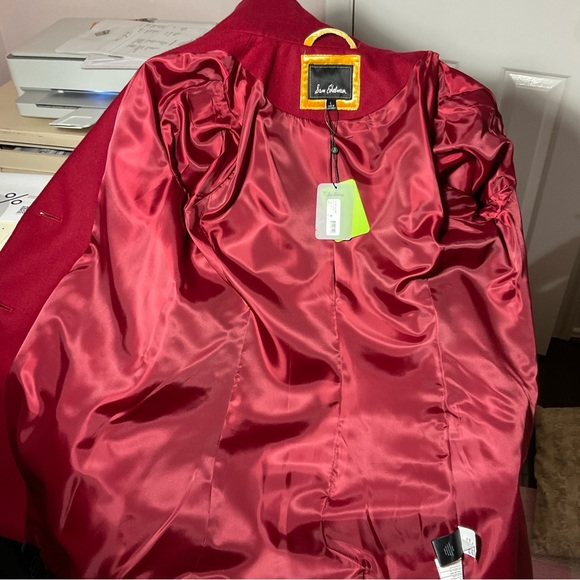 NWT SAM EDELMAN DEEP RED COAT. SIZE LARGE. $220 - Picture 6 of 9
